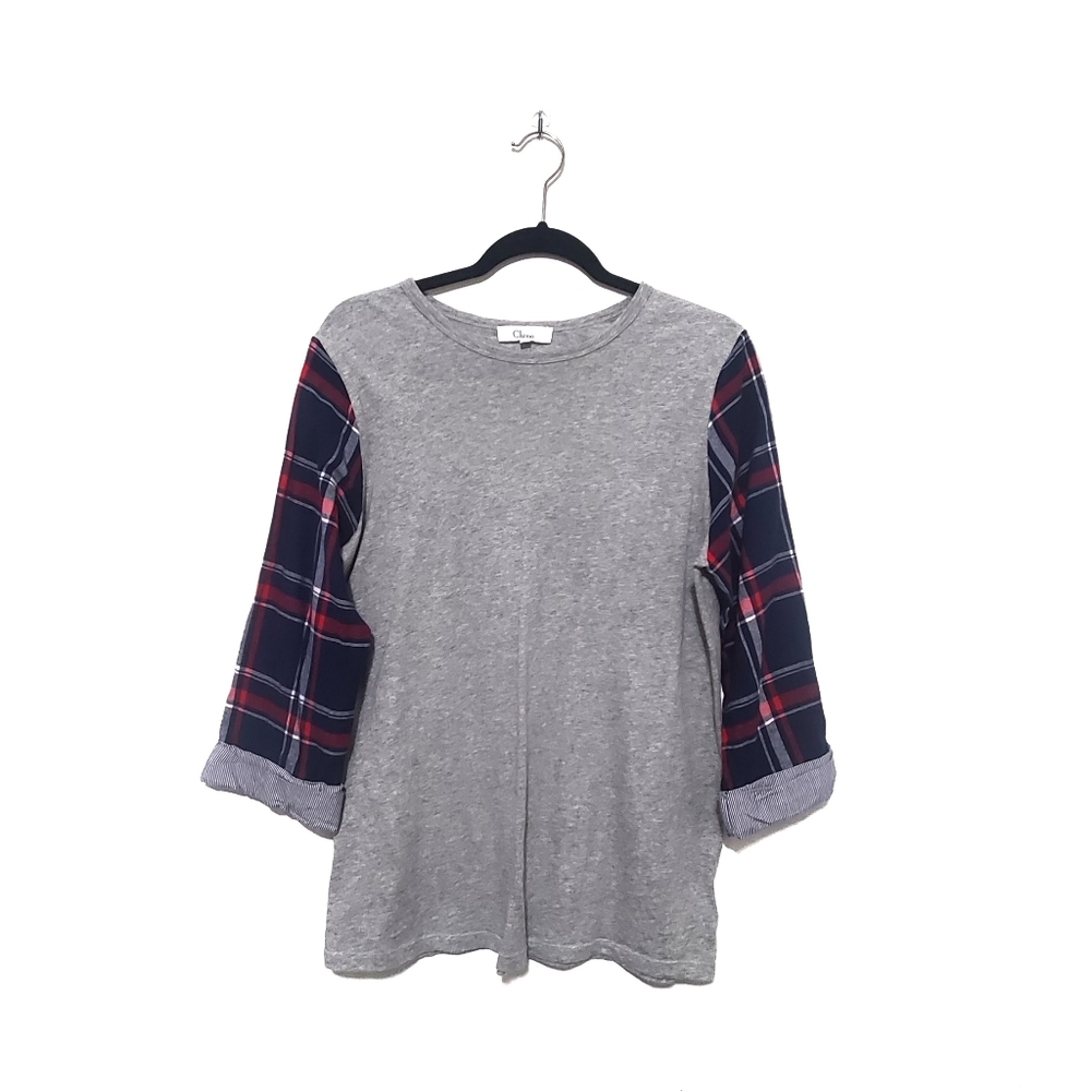 Clu Too flannel/heather t-shirt size M